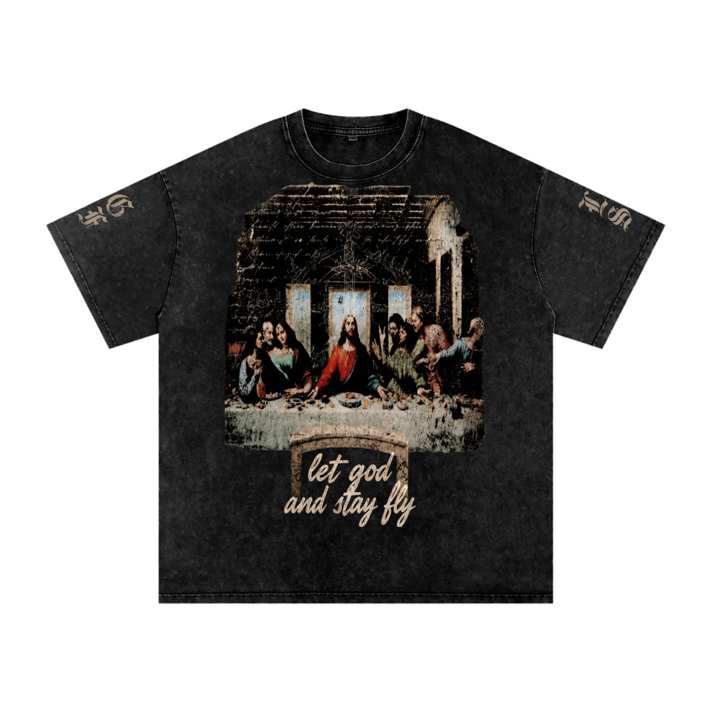 Snow Washed Oversized Cotton T-Shirt
